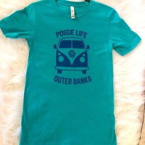 Blue hippie van t-shirt.